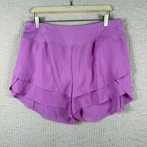Simply Southern Athletic Running Shorts‎ Tiered Layered Activewear Purple L